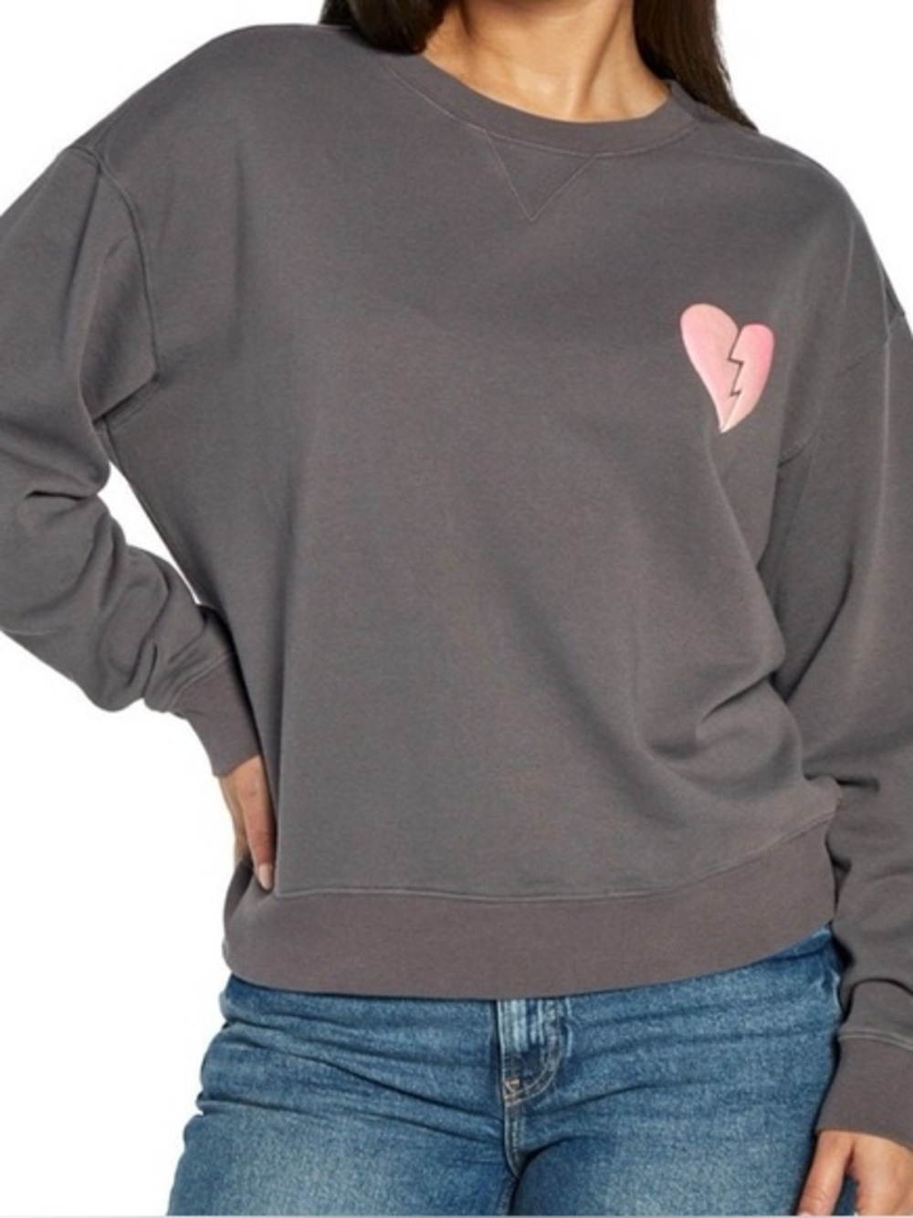 WildFox I Wish It Was Saturday Grey Pullover Sweatshirt L